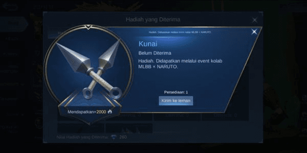 Gambar Product kunai +2000 charisma
