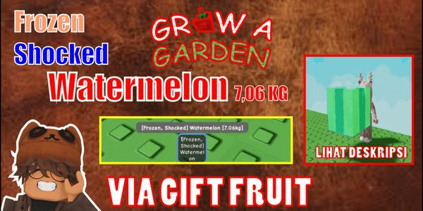 Gambar Product Frozen + Shocked Watermelon 7.06KG - Grow a Garden