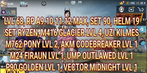 Gambar Product M416 GLACIER BAGUS ACCOUNT PUBG MOBILE