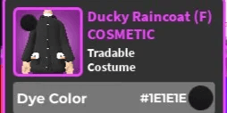 World Zero I Ducky Raincoat (F) #1E1E1E