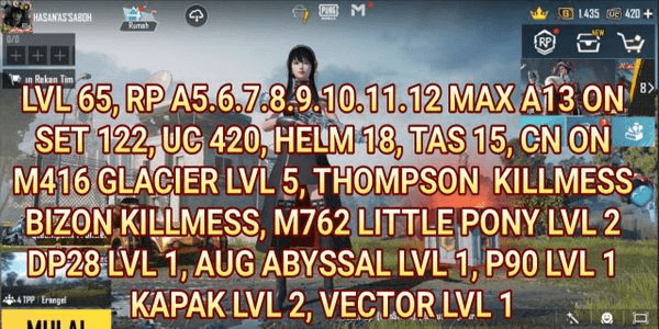 Gambar Product M416 GLACIER GG ACCOUNT PUBG MOBILE