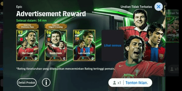 Gambar Product Efootball starter account + Daily Ad Reward
