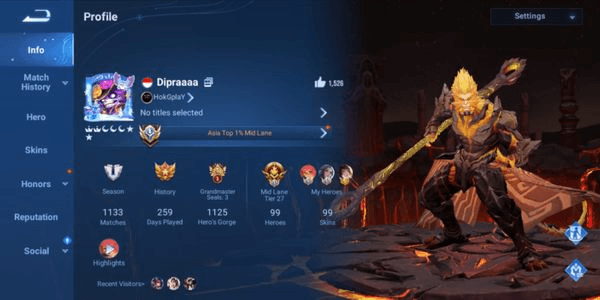 Gambar Product AKUN HOK SKIN SULTAN MURAH & BERGARANSI