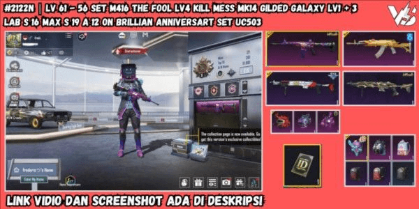 Gambar Product ACCOUNT M416 THE FOOL LEVEL 4 KILL MESSAGE + MK14 GILDED GALAXY LEVEL 1 | 3 LAB S 16 MXA S 19 A 12 ON | Brilliant ANNIVERSARY SET UC503 #2122