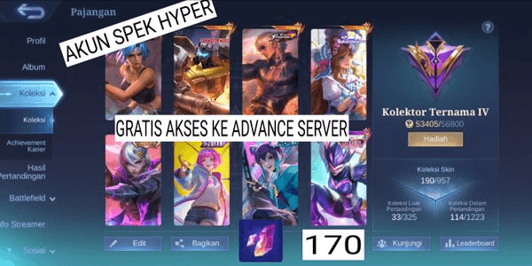 Gambar Product AKUN ADVANCE SPEK HYPER GG DAN MURMER