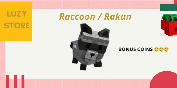 Gambar Product Raccoon / Rakun ( BONUS SHECKLES/COIN ) - Grow A Garden