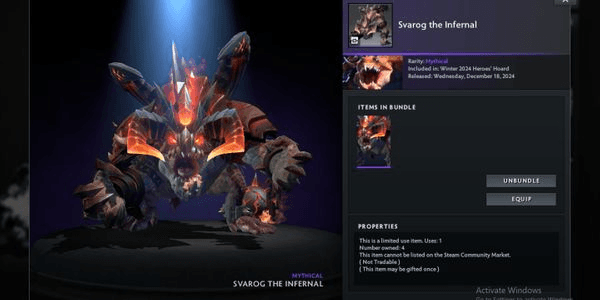 Gambar Product Svarog the Infernal (Bundle Primal Beast Winter 2024 Heroes Hoard)