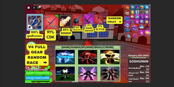 Gambar Product ACCOUNT V4 LV2650 + God + FULL GEAR Random Race Random + SGT + CHARK ANCHOR + DOUGH + CDK