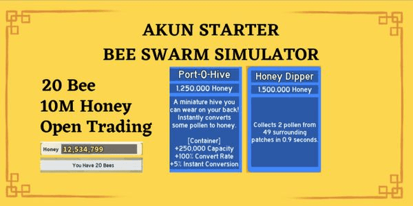 Gambar Product STARTER ACCOUNT - BEE SWARM SIMULATOR