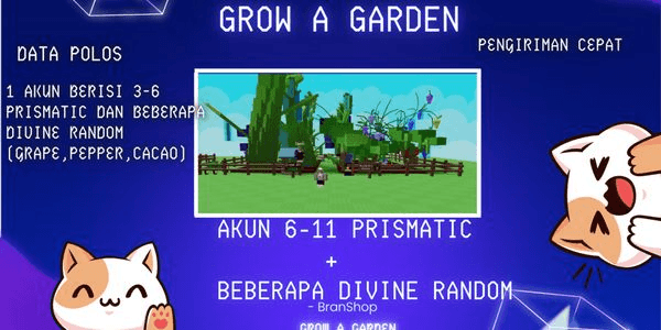 Gambar Product AKUN GROW A GARDEN 6-11 PRISMATIC + DIVINE + RANDOM PET | GROW A GARDEN