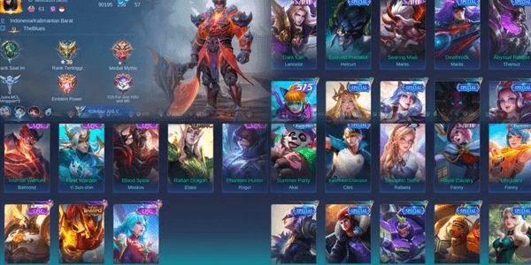 Gambar Product Cheapest Account Skin 123 Hero 109 Emblem Allmax 8Epic Yss, Moskov, Balmond, Roger, Estes, Uranus, Aldous, Carmila WR GG