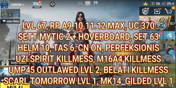 Gambar Product RP ON PUBG MOBILE ACCOUNT