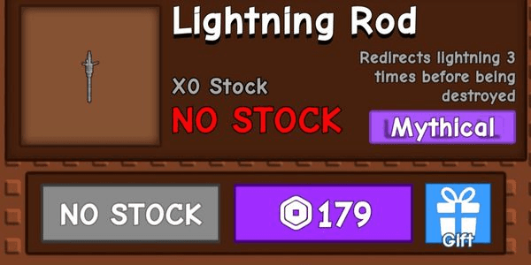 Gambar Product Lightning Rod - Grow A Garden