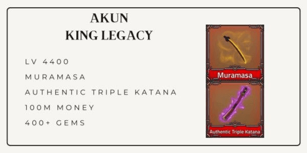 Gambar Product AKUN KING LEGACY - ATK MURAMASA