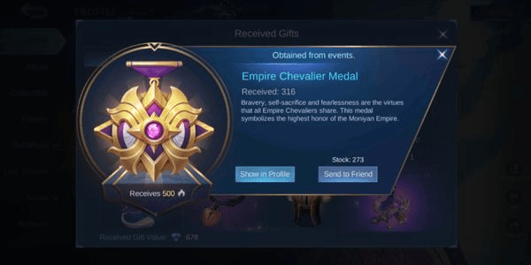 Gambar Product Empire Chevalire Medal