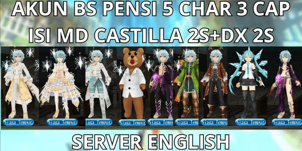 Gambar Product AKUN BS PENSI 5 CHAR 3 CAP MAX LVL 300, LOADED WITH DX BOMBER 2S + MD CASTILLA 2S, READY TO USE, FULL RESET, NO MOD, ANTI HACKBACK, SUPER CHEAP
