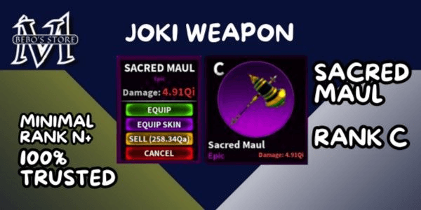 Gambar Product JOKI WEAPON SACRED MAUL RANK C (MINIMAL RANK N+)