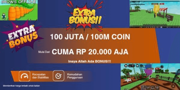 Gambar Product 100M Coins Grow A Garden Insya Allah There's a BONUS!!!