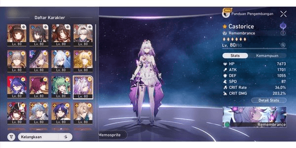 Gambar Product (Main Account) TL 70 Endgame Asia, 15 Limited Characters, 6 Signature Lightcones