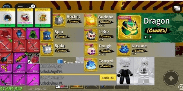 Gambar Product 9 perm dragon, 2 race v4, Leviathan shield, 3 game pass, ava beRBX