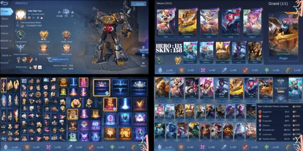 Gambar Product AKUN GG KECE !!! | EMBLEM MAX HERO 115 SKIN  158 TRANSFORMER ROGER EPIC YSS GATOTKACA KAGURA URANUS BLAZING FRANCO MYTH2024 CLINT