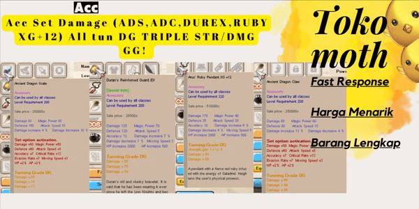 Gambar Product Acc Set Damage (ADS, ADC, DUREX, RUBY XG+12) All tun DG TRIPLE STR_DMG GG!