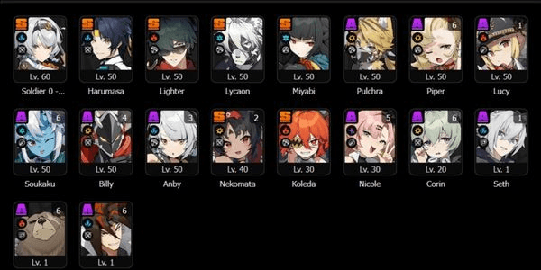 Gambar Product Anby + Sign + Miyabi + Lighter + Lyacon + Harumasa + The Brimstone + Koleda + Nekomata IK 52 SERVER SEA MC WISE