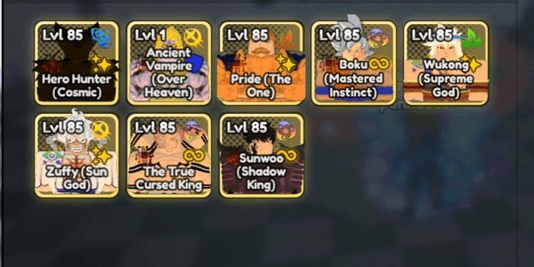 Gambar Product Anime Last Stand - 6 Godly Glitched + 2 Godly Avatar | 7 Glitched + 9 Avatar + 5 Overlord + 10 Full SSS Units