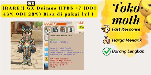 Gambar Product (RARE!) GX Deimos HTBS +7 (DDI 45% ODI 28%) Can be used from lvl 1