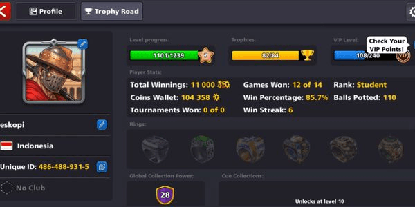 Gambar Product Akun Baru + 11 Cue Keren + 90 Cash + 80K Koin