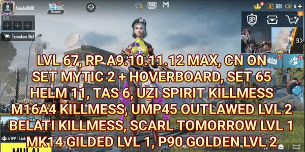 Gambar Product RP ON PUBG MOBILE ACCOUNT