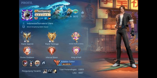 Gambar Product Akun Sultan No. 18834 621 Skin, 8 Legend, 19 Collector, 51 Collab