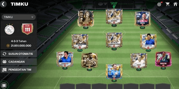Gambar Product AKUN OVR 111, ALMOST FULL ICON, FULL RED/GOLD EVO, LEVEL 20-25, COIN ASSET 550M (DESAILY, LIZZARU)