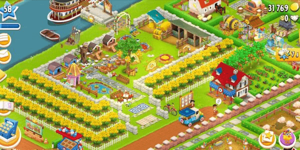 Gambar Product Farm Hay Day Level 58 Barn 1308/1500 Silo 535/700 Beautiful Decorations - Spacious Land
