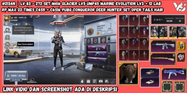 Gambar Product ACCOUNT M416 GLACIER LEVEL 5 UMP45 MARINE EVOLUTION LEVEL 3 | 12 LAB WEAPONS + RP MAX 22X | TWO-TIME CONQUEROR C4S11 + C6S16 OPEN KEPANG #2134
