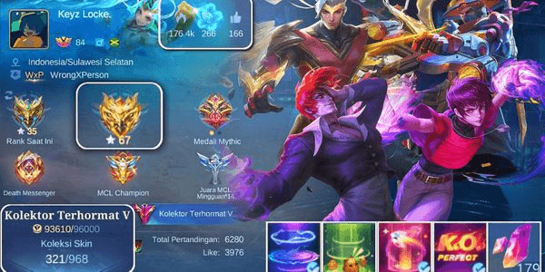 Gambar Product Akun Mobile Legends || Kolektor Terhormat 5 |YSS Colector | Chou KOF | Chow Dawning| Dyroth KOF |Badang Colector