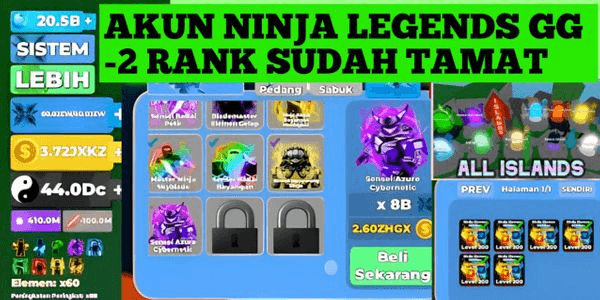Gambar Product Ninja Legend RBL GG Account | 2 RANKS TO MAX | COMPLETE ELEMENTS | BONUS PET TWILG VORTEX BIRD
