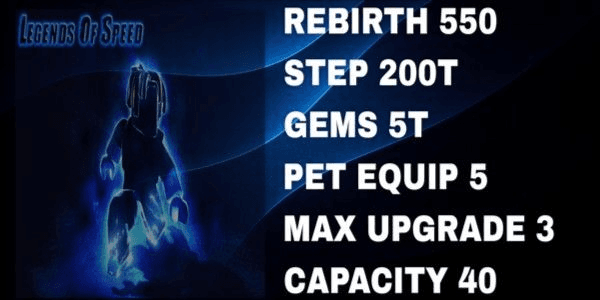 Gambar Product REBIRTH ACCOUNT 550 3 MAX UPGRADE DATPOL LEGENDS OF SPEED GG