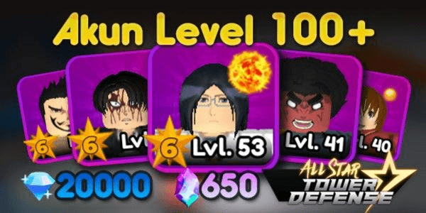 Gambar Product ASTD Account Lv100 (5x 6 Star units) All Star Tower Defense