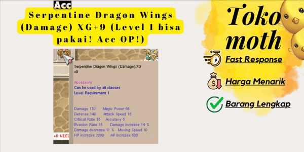 Gambar Product Serpentine Dragon Wings (Damage) XG+9 (Level 1 can use! OP Acc!)