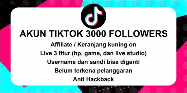 Gambar Product TIKTOK ACCOUNT 3000 FOLLOWERS LIVE STUDIO AND SHOWCASE ON