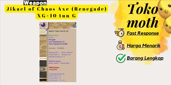 Gambar Product Jikael of Chaos Axe (Renegade) XG+10 ton G