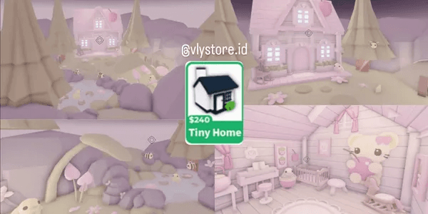 Cutecore Pink Tiny House with Duck Pond Adopt Me