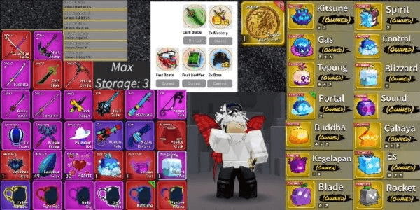 Gambar Product Account Lv 2615 | 15 Permanent | 5 Gamepass | 6 V4 Race | 3 Storage Fruit | Cool Avatar | See Image and Description for More Details