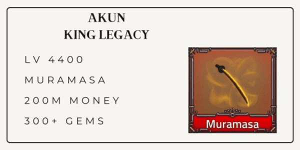 Gambar Product ACCOUNT KING LEGACY - MURAMASA