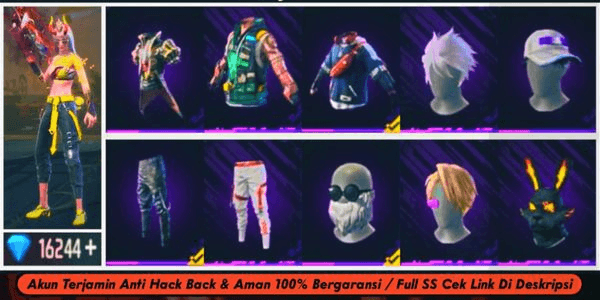 Gambar Product Akun Freefire Vault 1001 | S7 & S8 On | Diamond 16244 | Evo 14 Max All | Full Clubber | Angel Merah & Biru & Putih | Katana Tinju Dll Mewah