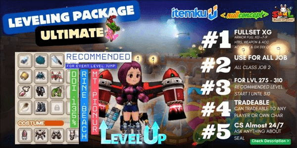 Gambar Product Server Duran - Ultimate Leveling Package | Rata XG | Bonus Cegel + Gem + Pet