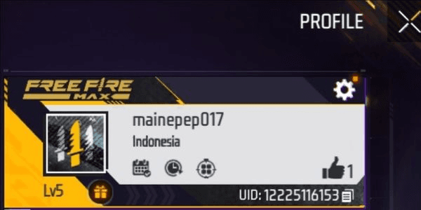 Gambar Product Akun Free Fire Level 5