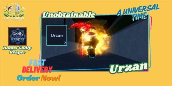 Gambar Product Unobtainable Skin Urzan Bonus Godly Reaper | A Universal Time