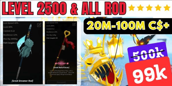 Gambar Product Account Fisch DEWA MAX level + ROD OP